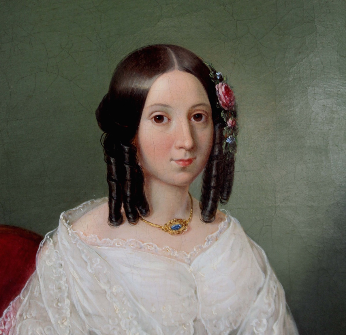 Portrait Of A Young Beauty By Carl Dietrich (austrian, 1821/1823 - 1888)-photo-4