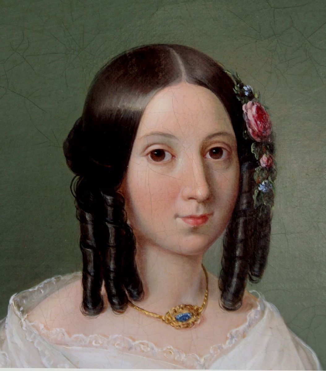 Portrait Of A Young Beauty By Carl Dietrich (austrian, 1821/1823 - 1888)-photo-1