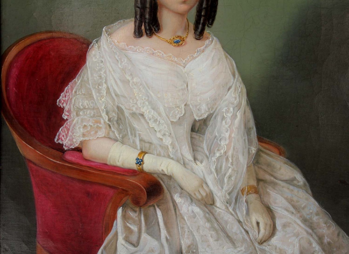 Portrait Of A Young Beauty By Carl Dietrich (austrian, 1821/1823 - 1888)-photo-2