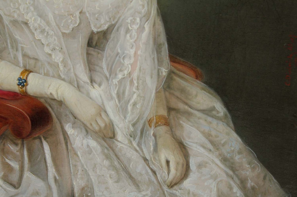Portrait Of A Young Beauty By Carl Dietrich (austrian, 1821/1823 - 1888)-photo-5