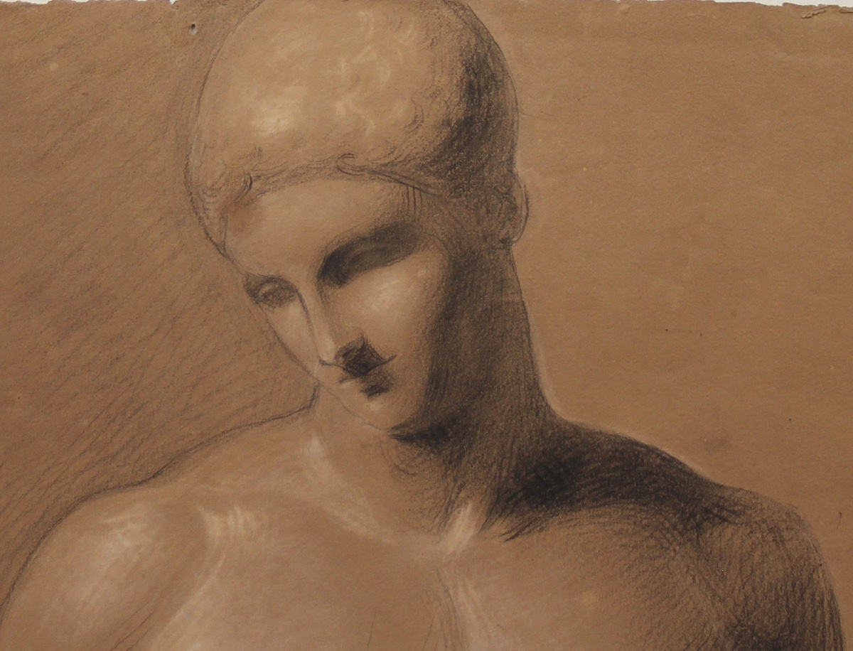 « Nu masculin I », dessin académique, daté de 1832-photo-3