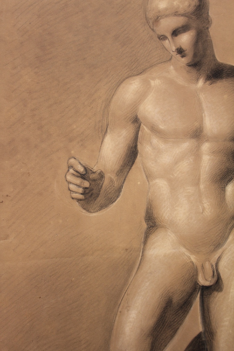 « Nu masculin I », dessin académique, daté de 1832-photo-4