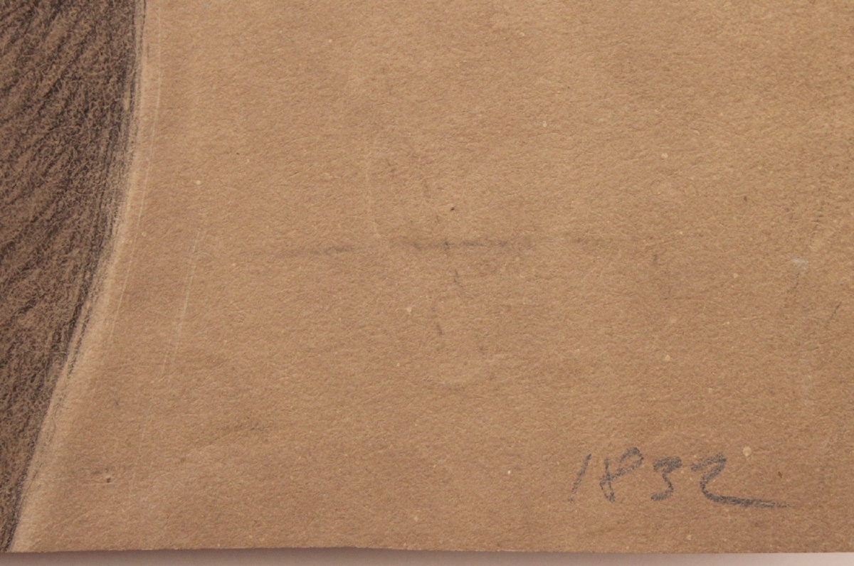 « Nu masculin I », dessin académique, daté de 1832-photo-2