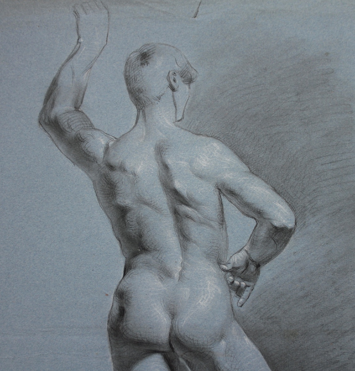 « Nu masculin II », dessin académique, vers 1832-photo-2