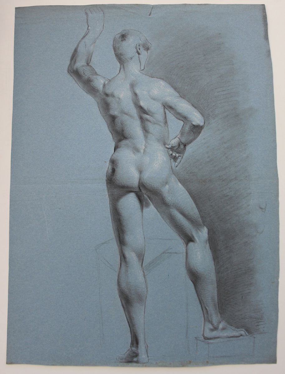 « Nu masculin II », dessin académique, vers 1832