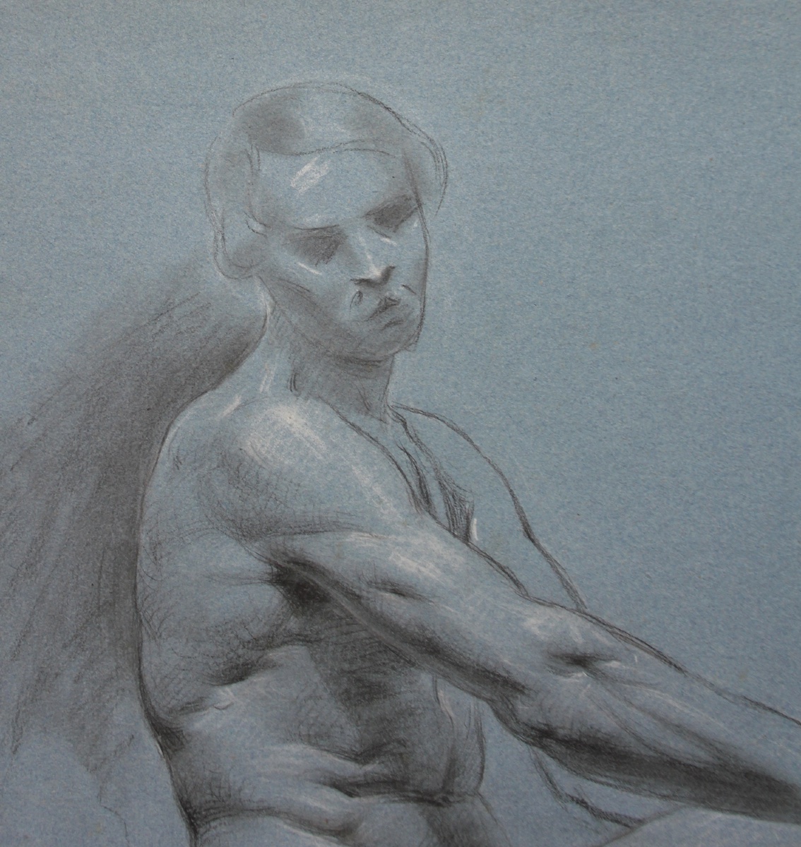 “male Nude III,” Academic Drawing, Dated 1832 -photo-3