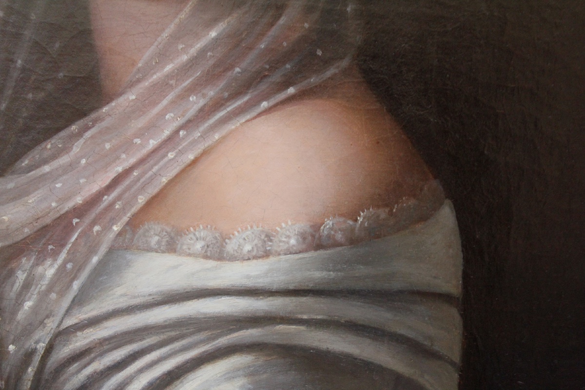 Portrait d'une jeune fille en robe blanche par Jacopo Marastoni (1804 Venise - 1860 Pest), attr-photo-4