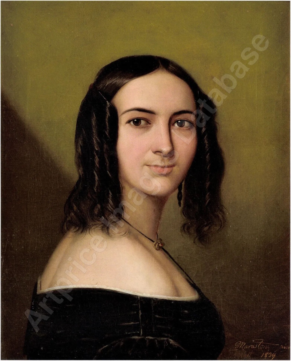 Portrait d'une jeune fille en robe blanche par Jacopo Marastoni (1804 Venise - 1860 Pest), attr-photo-7