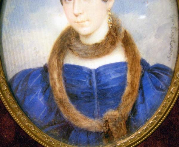 Portrait miniature de Maria Kastelli par Franz Schrotzberg (autrichien 1811-1889)-photo-4