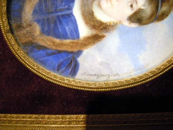 Portrait miniature de Maria Kastelli par Franz Schrotzberg (autrichien 1811-1889)-photo-1
