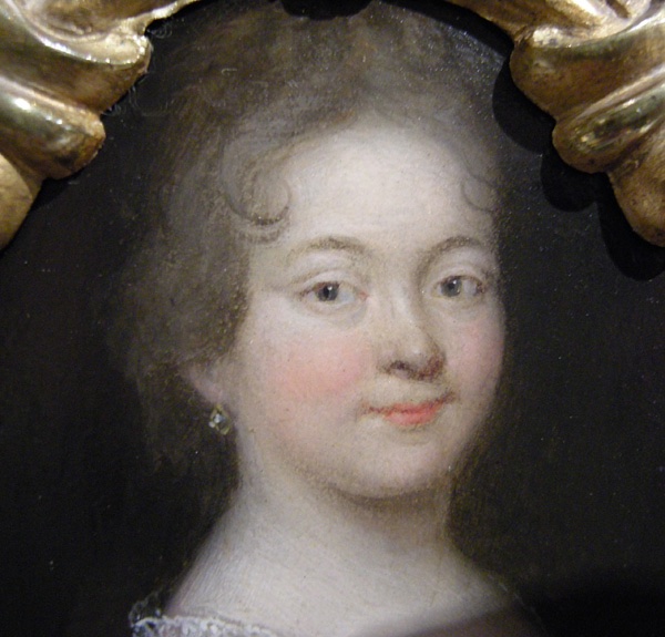 Miniaturiste, vers 1700, Paire de portraits de nobles, huile sur cuivre-photo-4