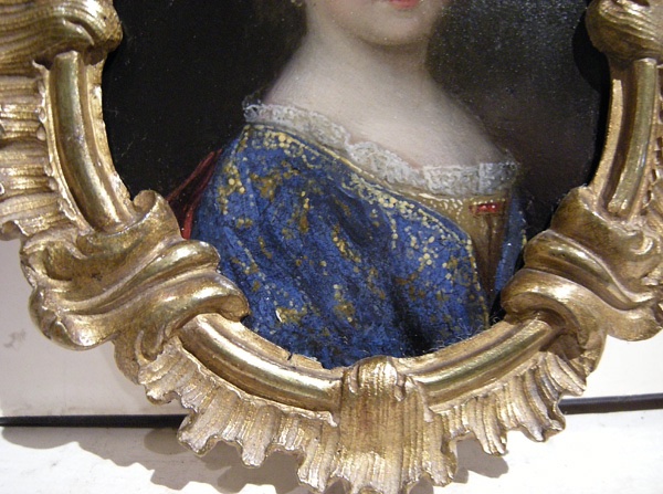 Miniaturiste, vers 1700, Paire de portraits de nobles, huile sur cuivre-photo-1