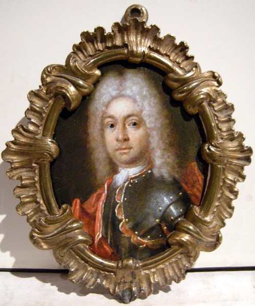 Miniaturiste, vers 1700, Paire de portraits de nobles, huile sur cuivre-photo-2