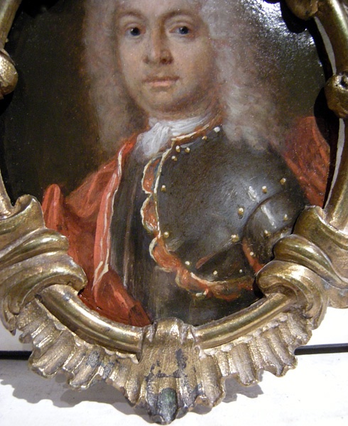 Miniaturiste, vers 1700, Paire de portraits de nobles, huile sur cuivre-photo-4