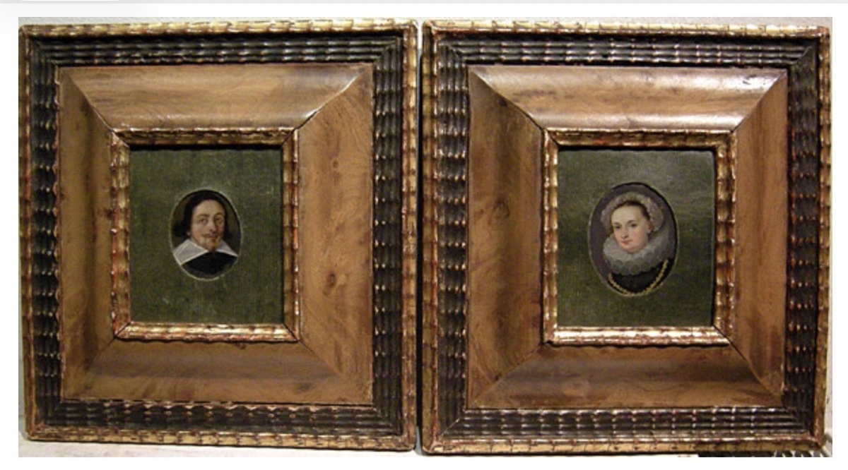 Miniaturist, 17th Century  Two Family Portraits, Miniatures On Copper