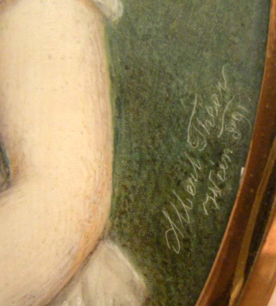 Portrait d'une jeune beauté sur la terrasse par Albert Theer (Autrichien, né en 1815)-photo-3