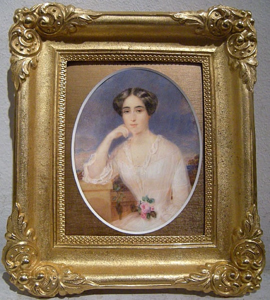 Portrait d’une jeune femme », miniature sur ivoire par Emanuel Thomas Peter (1799-1863)