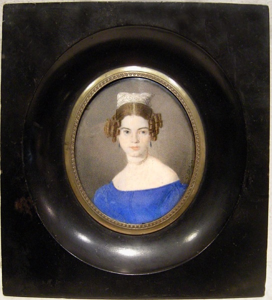 Miniature Portrait Of A Young Woman By Caspar Gerhard Klotz (1774–1847)