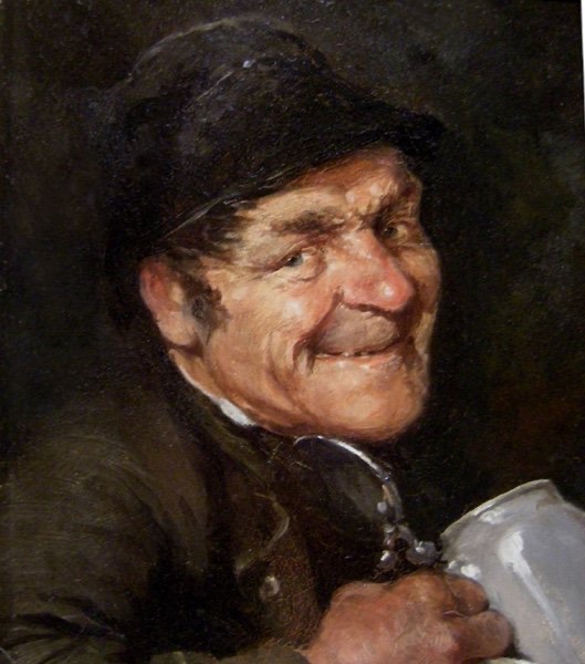 Happy Drinker, Munich School Of Art, Late 19th Century-photo-3
