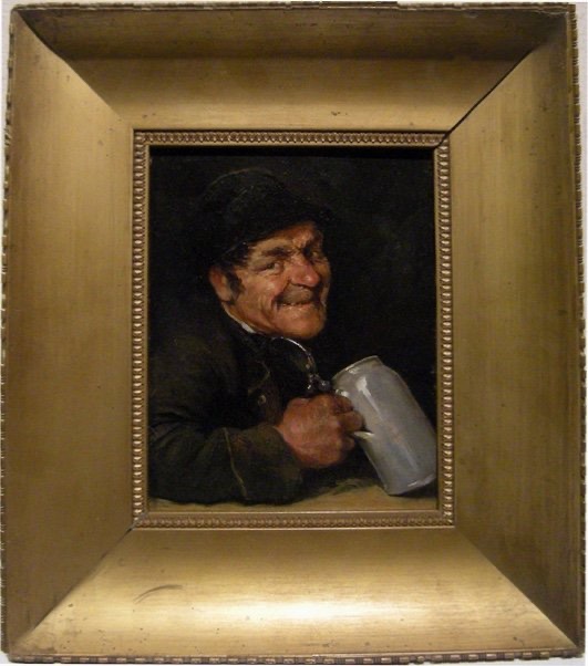 Happy Drinker, Munich School Of Art, Late 19th Century