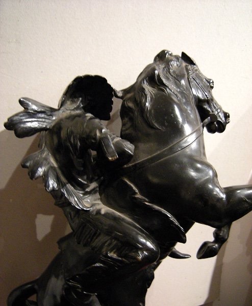 Large Bronze Sculpture Of American Indian Warrior By Bruno Zach (austrian, 1891–1945)-photo-4