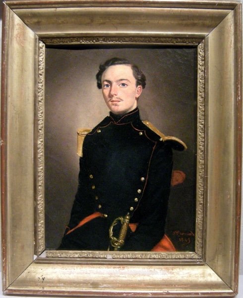 Portrait Of A Young French Infantry Lieutenant By Philibert Bernard (born In 1823)