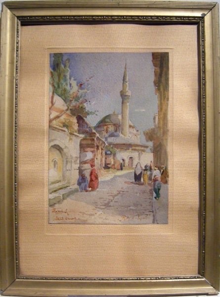 SCÈNE DE RUE À ISTANBUL PAR JOZEF PAWLEKEWICZ (POLONAIS-FRANÇAIS, DÉBUT DU 20E SIÈCLE)-photo-2