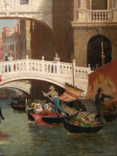Germain Fabius Brest (1823–1900) Gondolas In Front Of The Bridge Of Sighs In Venice-photo-2