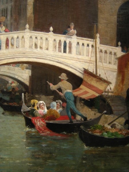 Germain Fabius Brest (1823–1900) Gondolas In Front Of The Bridge Of Sighs In Venice-photo-3