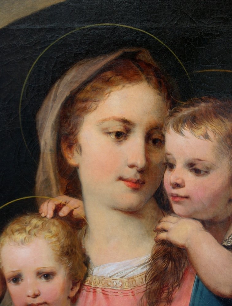 MADONNA AVEC JÉSUS ET ST.JOHN PAR FRANZ RUSS (AUTRICHIEN 1844 - 1906)-photo-4