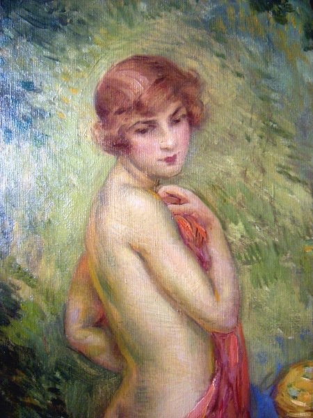 "after The Bath" By Bohumil Marecek (czech, B. 1884)-photo-2