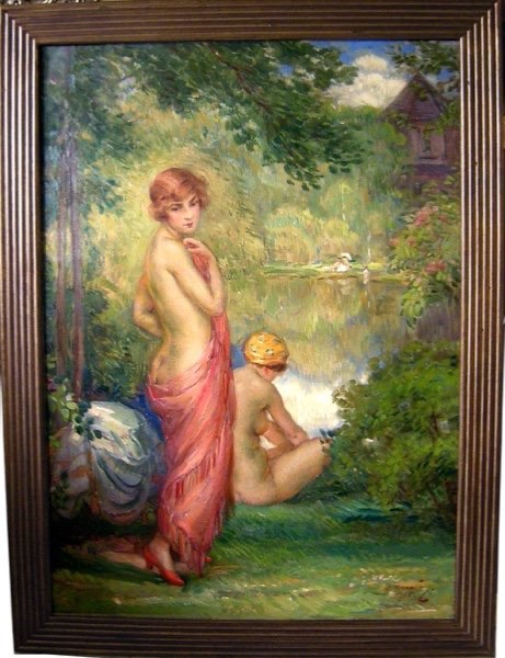 "after The Bath" By Bohumil Marecek (czech, B. 1884)