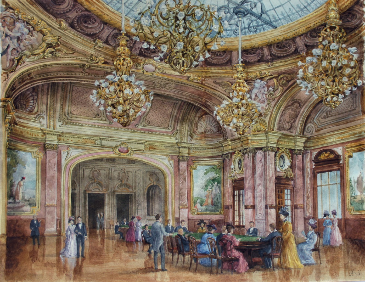 Scène au Grand Casino de Monte-Carlo par Alexandre  SEREBRIAKOV (1907-1995), attribuée à-photo-2