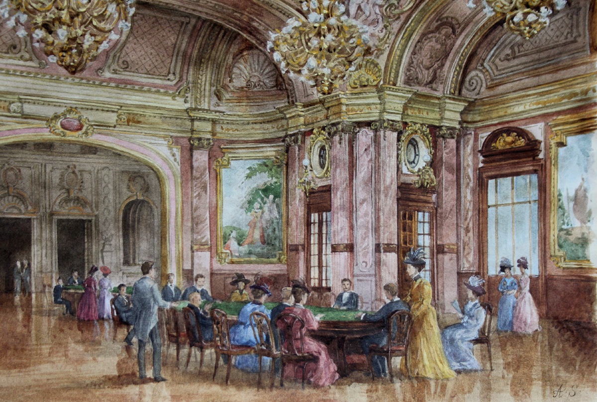 Scène au Grand Casino de Monte-Carlo par Alexandre  SEREBRIAKOV (1907-1995), attribuée à-photo-3