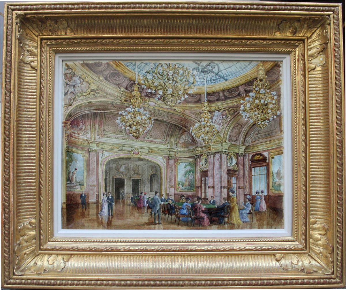 Scène au Grand Casino de Monte-Carlo par Alexandre  SEREBRIAKOV (1907-1995), attribuée à