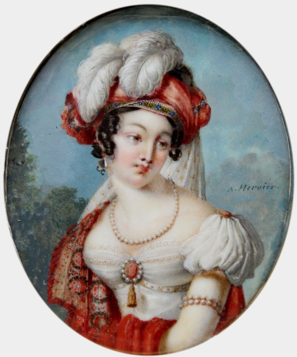 Marc-antoine Hervier (french, Active From 1783 To 1820)  Young Beauty, Portrait Miniature-photo-2