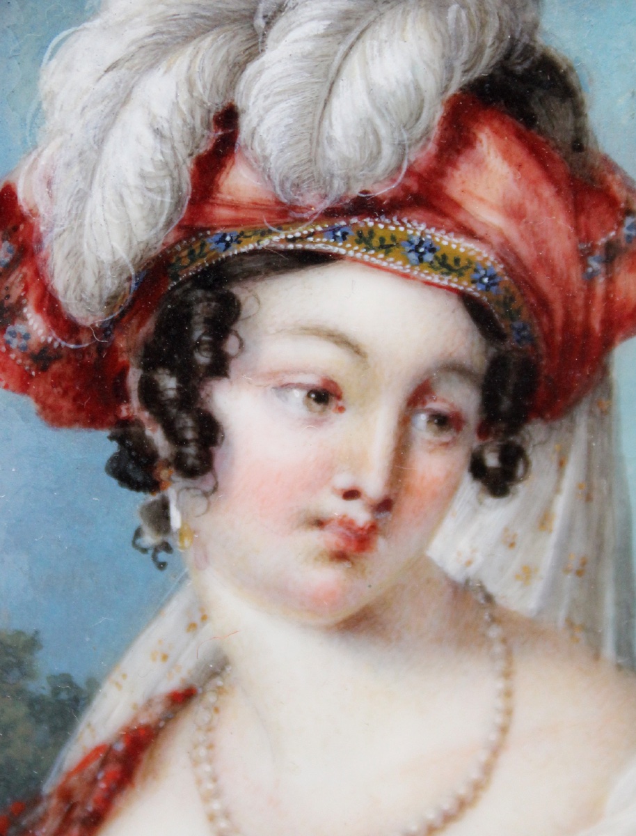 Marc-antoine Hervier (french, Active From 1783 To 1820)  Young Beauty, Portrait Miniature-photo-4
