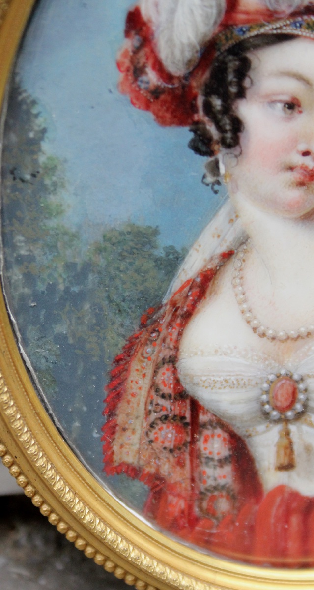 Marc-antoine Hervier (french, Active From 1783 To 1820)  Young Beauty, Portrait Miniature-photo-1