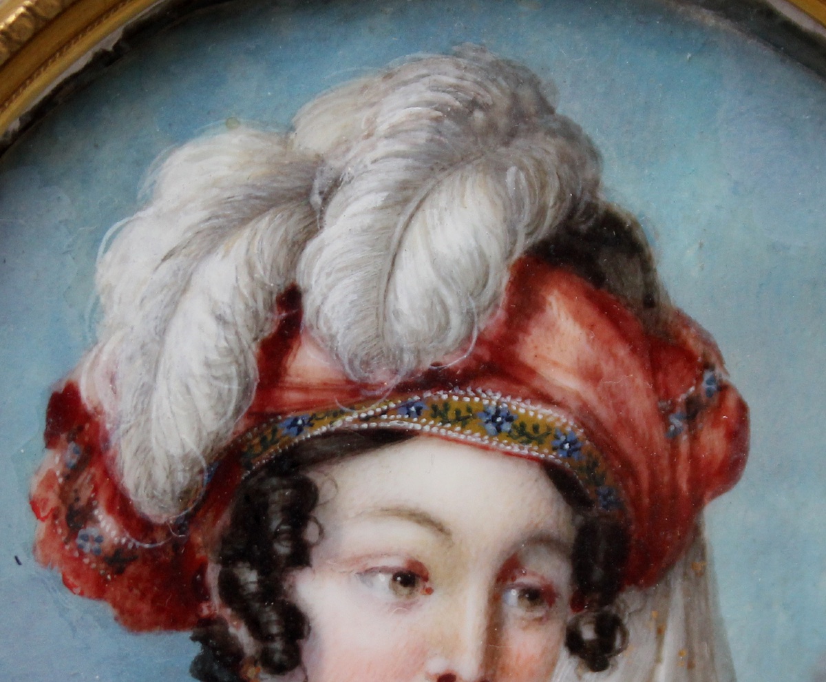 Marc-antoine Hervier (french, Active From 1783 To 1820)  Young Beauty, Portrait Miniature-photo-2