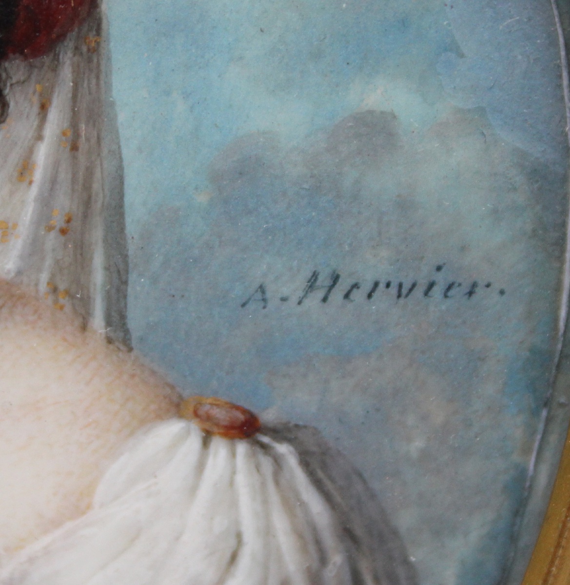 Marc-antoine Hervier (french, Active From 1783 To 1820)  Young Beauty, Portrait Miniature-photo-4
