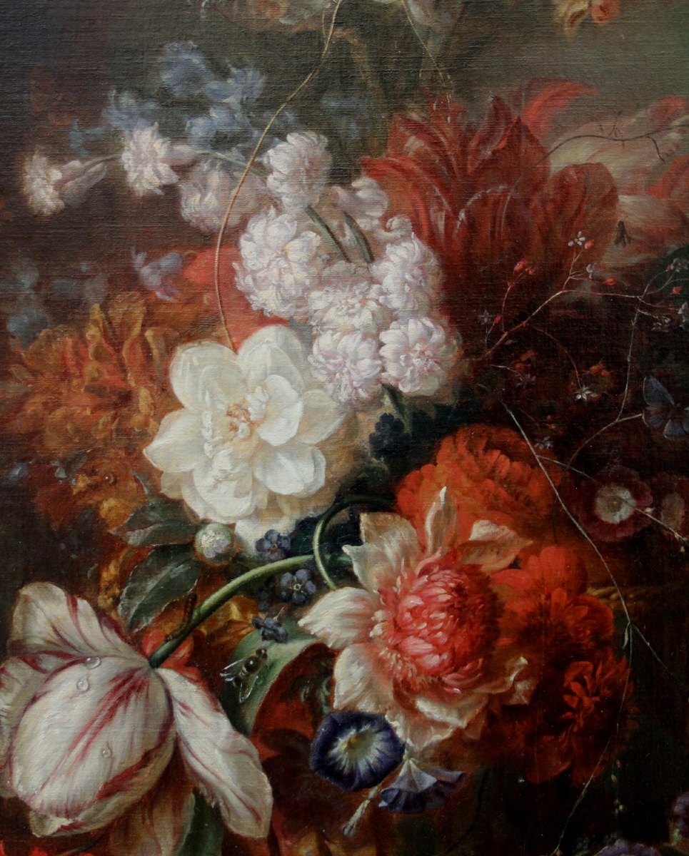 Classic Still Life With Flowers In A Basket By Jacob Van Huysum, A Pupil Of-photo-3