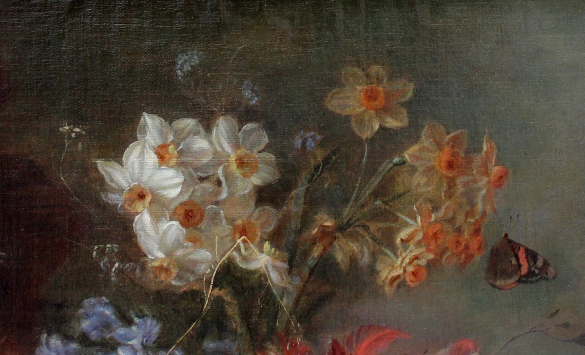 Classic Still Life With Flowers In A Basket By Jacob Van Huysum, A Pupil Of-photo-2
