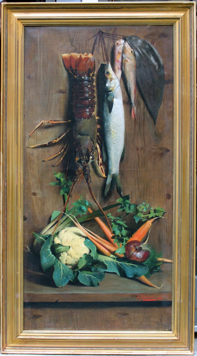 Pompeo Massoni (Italien, 1850-1920)  Deux natures mortes représentant la chasse et la pêche-photo-3