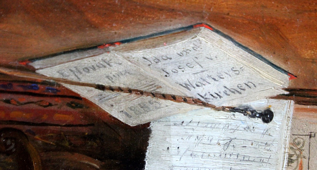 Portrait de frère et sœur dans la bibliothèque familiale  par Ernst Nowak (né en 1851)-photo-7