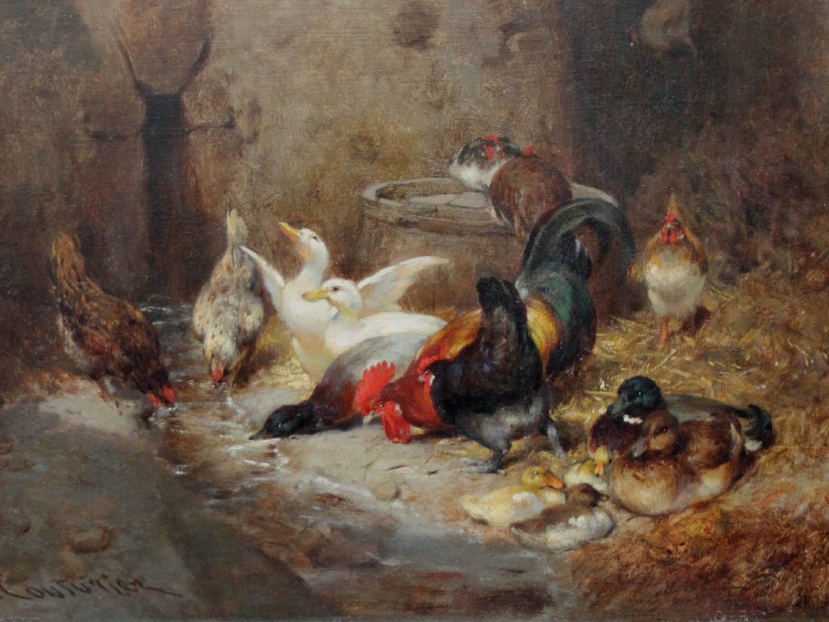 Léon Philibert Couturier (1823 - 1901) Cour avicole-photo-4