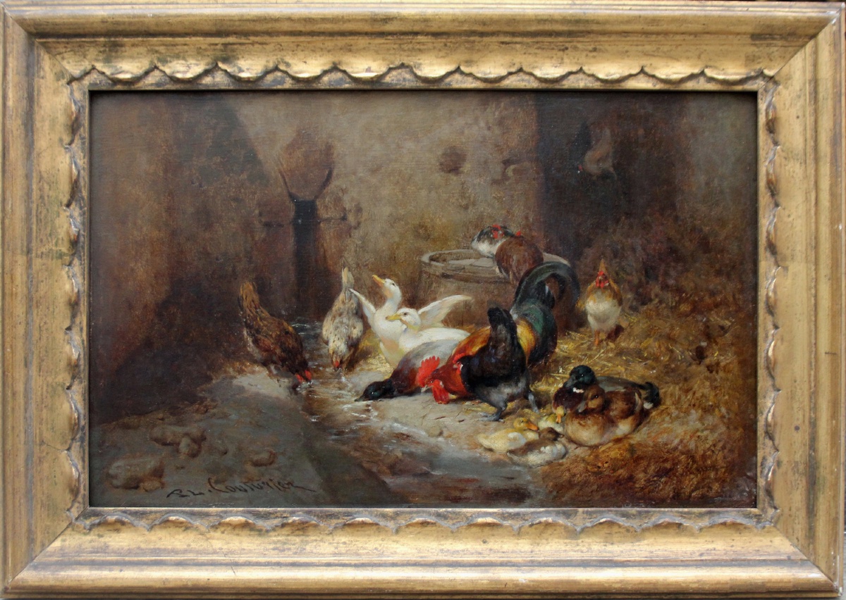 Léon Philibert Couturier (1823 - 1901) Cour avicole