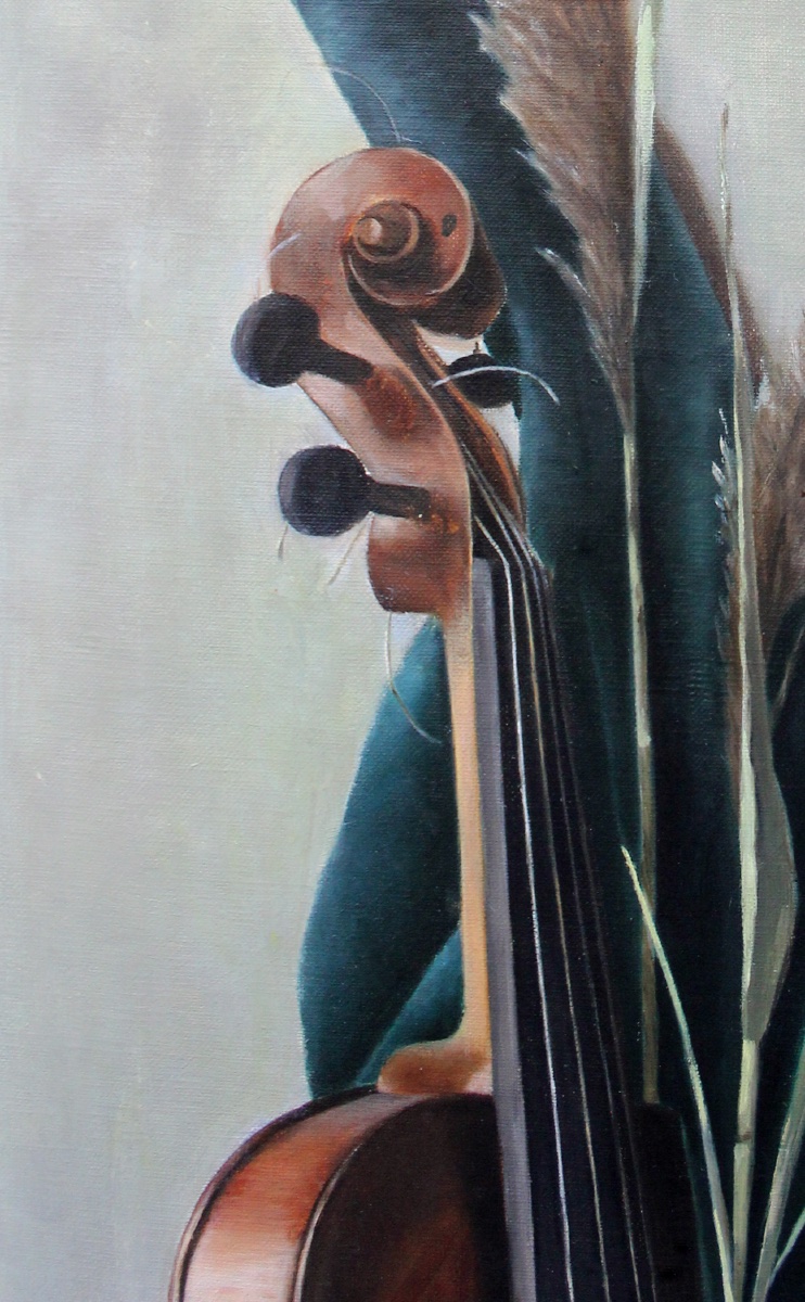 Pair Of Still Lifes Depicting European And Eastern Musical Instruments, Italy, 19th Century-photo-7