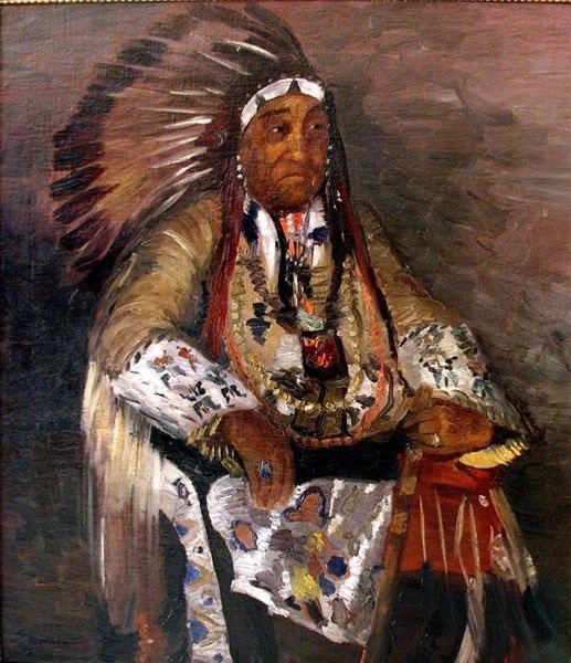 CHEF DES INDIENS DAMÉRIQUE PAR STEFANIE VENTURA (AUTRICHIEN, NÉE 1891)-photo-2