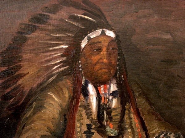 CHEF DES INDIENS DAMÉRIQUE PAR STEFANIE VENTURA (AUTRICHIEN, NÉE 1891)-photo-3