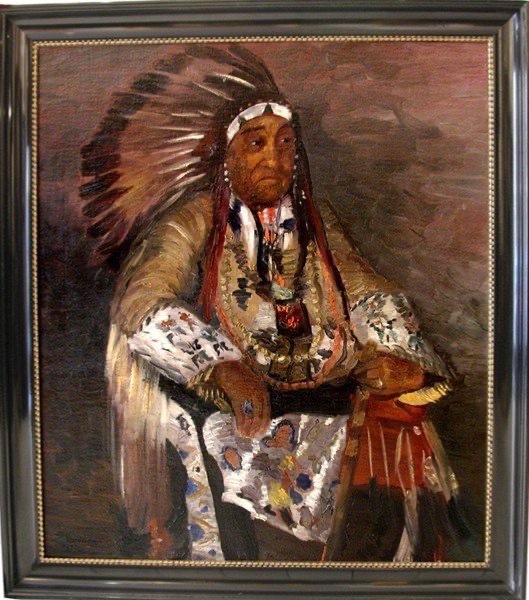 CHEF DES INDIENS DAMÉRIQUE PAR STEFANIE VENTURA (AUTRICHIEN, NÉE 1891)